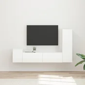 Set TV komoda Zidne 4 pcs Visoki sjaj bijela Konstruirano drvo