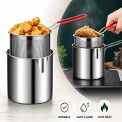Cool Mango mini lonac za prženje s manje nereda, košarom za cijedenje i nehrdajucim celikom - Fryvora