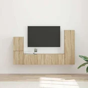 Set TV komoda Zidne 4 pcs Sonoma hrast Konstruirano drvo