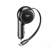 Wekome WP-C50 Punjac za Auto sa flat Kablom na uvlcenje 3.1 tip C 60W, crni