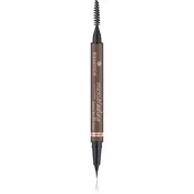 essence Microblading svinčnik za obrvi s čopičem odtenek 04 Dark Brown 0.6 ml