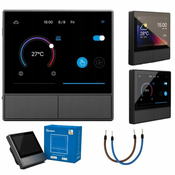 Stensko WiFi stikalo in termostat LCD touch črno eWeLink Alexa Google Assistant