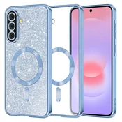 TPU gel ovitek Techsuit Luxury Glitter MagSafe za Samsung Galaxy A37 - light blue