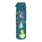 Slim water bottle for kids, stainless steel, 600ml, Dragons - Ion8