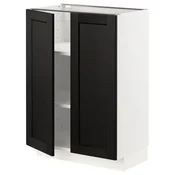 METOD Podni element s policama/2 vrata, bela/Lerhyttan crno bajcovano, 60x37 cm