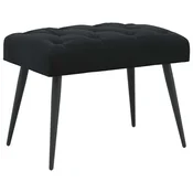 vidaXL Klop s gumbnim oblazinjenjem Črna 60 x 40 x 45 cm Žamet