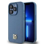 DKNY Etui DKNY Leather Monogram Pattern Metal Logo MagSafe za iPhone 15 Pro - modro