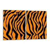 shumee Steklena zaščitna plošča za štedilnik 2x40x52 Tiger
