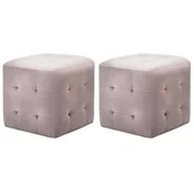 Vidaxl Tabure 2 kosa 30x30x30 cm žametno blago