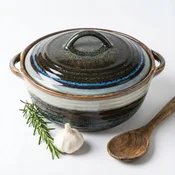 shumee 2-litrski lonec, ognjevarno posodo, s pokrovom, za kruh, keramična vaza 23 cm