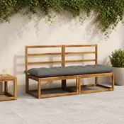 vidaXL Blazina za klop VIANEN 100% poliester Siva 180 x 50 x 12 cm