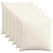 vidaXL Prevleka za blazino 6 kos ALMELO Krem 70 x 70 cm korduroy