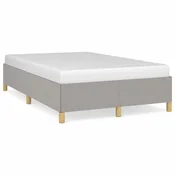 shumee vidaXL Posteljni okvir brez vzmetnice, siv, 120x190 cm, blago