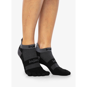 Tekaške nogavice Injinji Run Midweight No-Show - black/grey