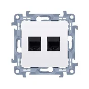 Dvojna računalniška vtičnica RJ45 kategorije 6 (modul), bela Simon10