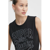 Top Superdry za žene, boja: crna