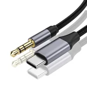 INF Avdio kabel: Type-C na 3,5 mm Aux kabel za avto in slušalke 0,5 m, (5000072095)