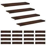 Vidaxl Stopnice 20 kos 110 x 30 x 2 cm Temno rjava Trda bukovina