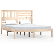 Vidaxl Posteljni okvir brez vzmetnice 120x190 cm trdna borovina