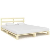 Vidaxl Posteljni okvir iz palet trdna borovina 200x200 cm