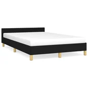 shumee vidaXL Posteljni okvir brez vzmetnice, črne barve, 120x190 cm, blago