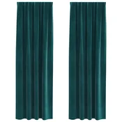 Zavjese za zamracivanje 2 pcs Tamnozelena 140 x 225 cm Baršun