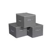 Songmics Set 3 škatel za shranjevanje s pokrovi 40x30x25 cm siva