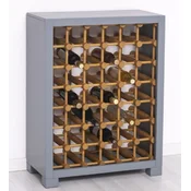 Casa Padrino country style solid wood wine cabinet gray/natural 68 x 35 x H. 68 cm - Solid wood wine rack in country style - Solid wood bar furniture - Country style bar furniture