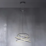 LED viseča svetilka PURE E-Flying Rings, mystic grey, O110cm, CCT - Dnevna soba/jedilnica - Sodobni - mistično siva, opal - Aluminij
