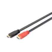 Digitus Digitus HDMI High Speed kabel z Ethernet in ojačevalnikom, 10m