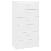 MAISON CHIC Komoda - Predalnik s 6 predali bela 50x34x96 cm iverna plošča, (21718989)