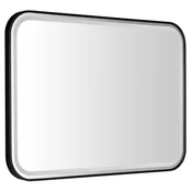 SAPHO Eleganten Črni Mat LED Kopalniški Zrcalni Plošča 100x70cm