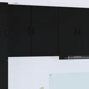 vidaXL Stenska kuhinjska omarica Črna 50 x 31 x 80 cm Konstruiran les