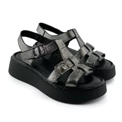Mona Shoes Ženske sandale, Soft uložak, Kožne, Tamnosive