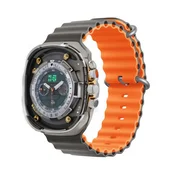 DEVIA DELUXE SPORT6 zamjenski remen, prilagođena veličina, rebrasti, svijetlosivi/narančasti ST381669
