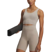 Ženska brezrokavna majica Under Armour  Meridian Fitted Crop Tank Timberwolf Taupe/Timberwolf Taupe M