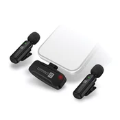 CONNECT IT Mikrofon ClipMic, 2x brezžični lavalier mikrofon s sprejemnikom, priključek Lightning, črn