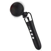 Ukrivljen, polnilni masažni vibrator (črn)