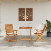 vidaXL vidaXL 3-delni zložljiv bistro set iz trdnega akacijevega lesa, (22015966)