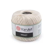 Bombažna kvačkana preja Violet 50 g - (6282) krem