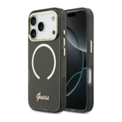 Maska Guess IML Script Metal MagSafe za iPhone 17 Pro Max crna