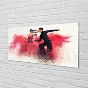 tulup.si Stenska plošča za kuhinjo Ljudje rdeča dima 120x60 cm