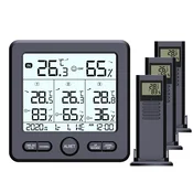 INF Digitalni termometer/higrometer s 3 daljinskimi senzorji Black, (21265159)