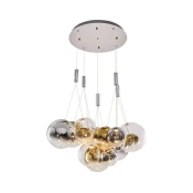 LED luster na sajli ENNA 15xG9/5W/230V 3000K zadimljena/zlatna