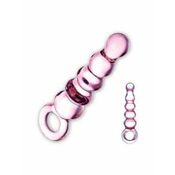 GLAS - Glass anal beaded dildo (pink)