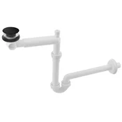 URBINO Prostorsko varčen umivalni sifon z odtokom click-clack, 5/4 - 32 mm, črna mat - Črna mat barva - Bruckner - 24 - Plastika - 5/4 - 14