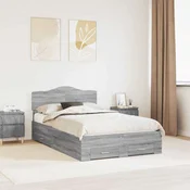 Vidaxl Konstrukcija postelje Siva Sonoma 120 x 190 cm Konstruiran les