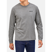 Puloverji brez kapuce Patagonia L/S P-6 Logo Responsibili-Tee - gravel heather