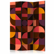 Paravan u 3 dijela - Geometric Mosaic (Red) [Room Dividers] 135x172