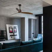 FARO BARCELONA Stropni ventilator Copper z daljinskim upravljalnikom, oreh - Dnevna soba/jedilnica - oreh, črn, baker - Plastika